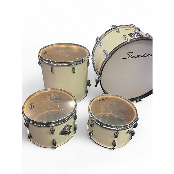 Vintage 1970s Slingerland 4 Piece Sound King Vintage White Drum Kit