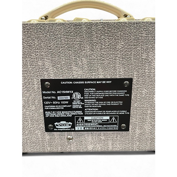 Used VOX AC15HW1X 15W 1x12 Hand Wired Tube Guitar Combo Amp