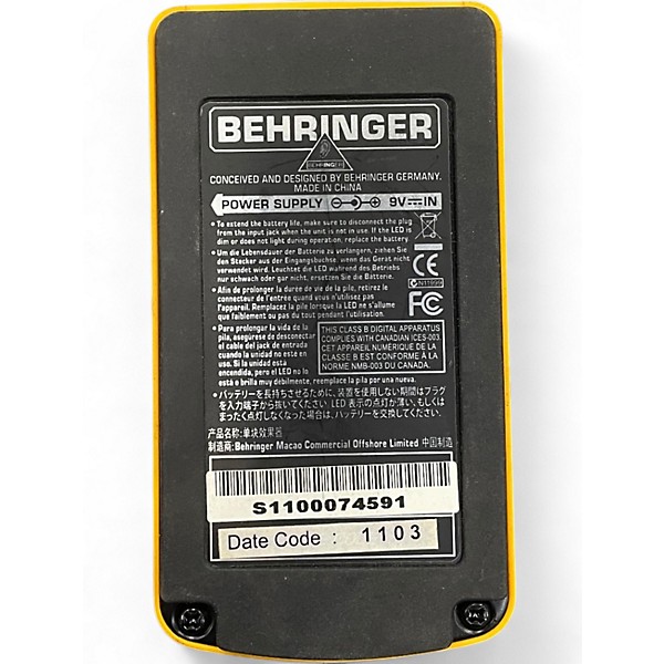 Used Behringer BUC400 Ultra Bass Chorus Bass Effect Pedal