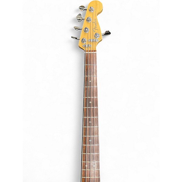 Used Fender American Deluxe Precision Bass V Black and Gold Electric Bass Guitar