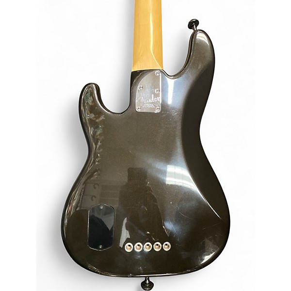 Used Fender American Deluxe Precision Bass V Black and Gold Electric Bass Guitar