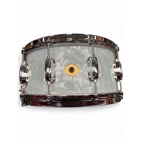 Used Slingerland 14in RADIO KING SNARE DRUM White Marine Pearl Drum