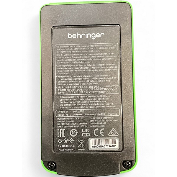 Used Behringer TO100 Tube Overdrive Effect Pedal