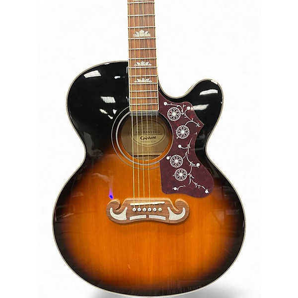Used Epiphone EJ200SCE 2 Color Sunburst Acoustic Electric Guitar