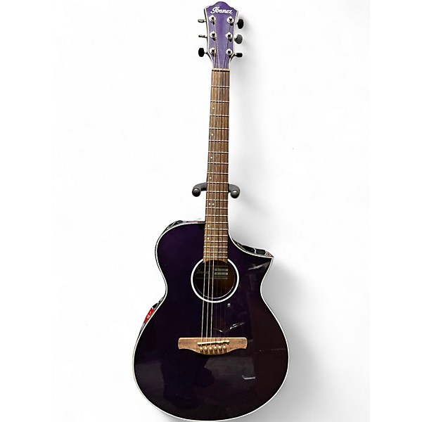 Used Ibanez AEWC10 Purple Classical Acoustic Electric Guitar