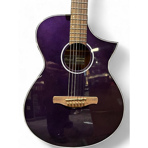 Used Ibanez AEWC10 Purple Classical Acoustic Electric Guitar