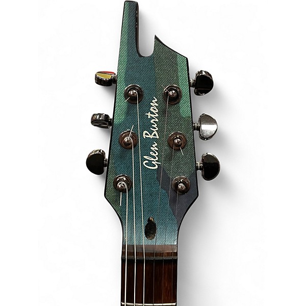 Used Glen Burton MACHINE GUN 6 STRING Camo Solid Body Electric Guitar