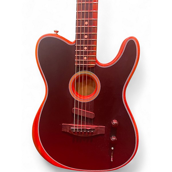 Used Fender American Acoustasonic Telecaster Black Acoustic Electric Guitar