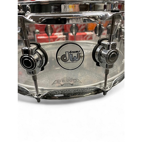 Used DW 5X14 Design Series Acrylic Snare Clear Drum