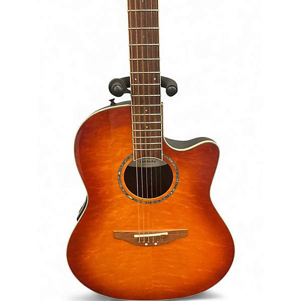 Used Ovation GC24 Celebrity Trans Amber Acoustic Electric Guitar
