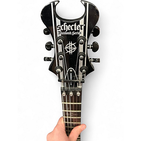 Used 2018 Schecter Guitar Research Synyster Gates Signature Standard Black and White Solid Body Electric Guitar