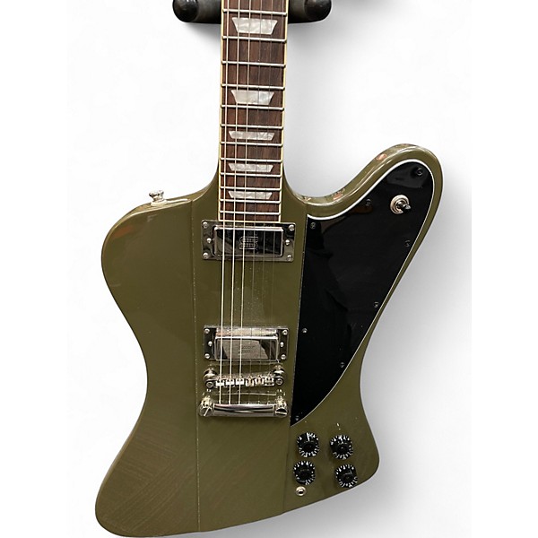 Used Epiphone Limited Run Firebird Drab Green Solid Body Electric Guitar