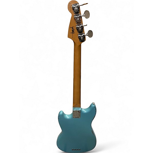 Used Fender Justin Meldal-Johnsen Road Worn Mustang Daphne Blue Electric Bass Guitar