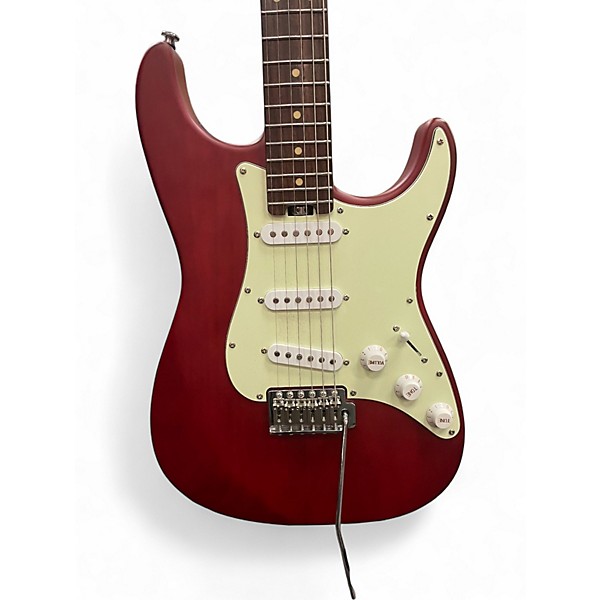 Used Eart LEFT HANDED STANDARD S STYLE Red Solid Body Electric Guitar