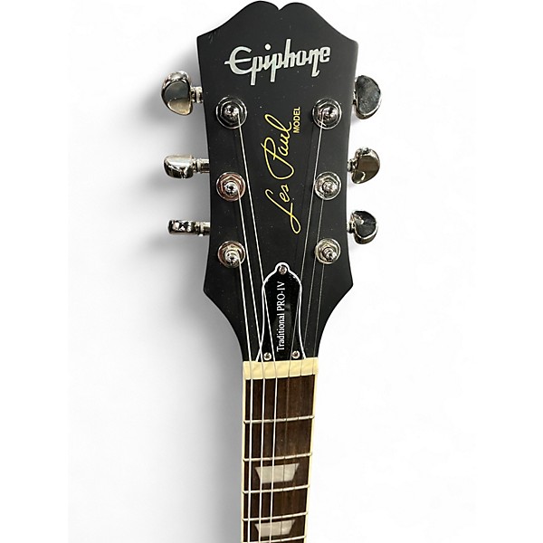 Used Epiphone Les Paul Traditional Pro IV Black Solid Body Electric Guitar