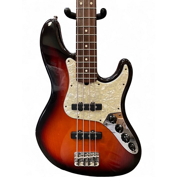 Vintage 1996 Fender Deluxe Jazz Bass 3 Tone Sunburst Electric Bass Guitar