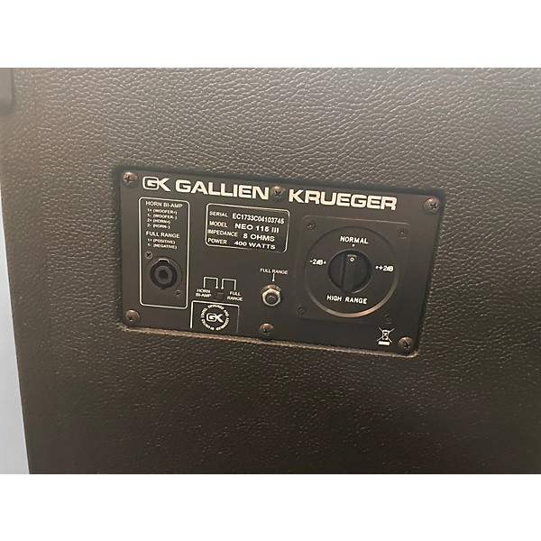 Used Gallien-Krueger Neo 115-III 400W 1x15 Bass Cabinet