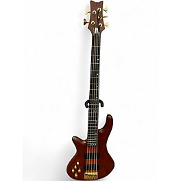 Used Schecter Guitar Research Stiletto Studio 5 String Left Handed Satin Honey Electric Bass Guitar