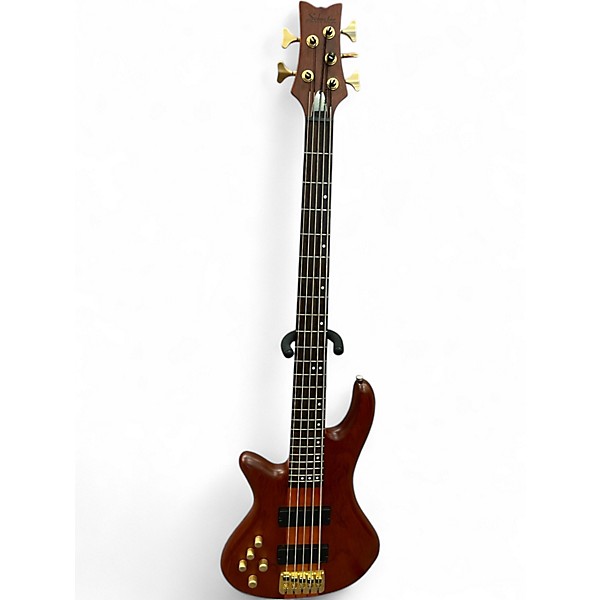 Used Schecter Guitar Research Stiletto Studio 5 String Left Handed Satin Honey Electric Bass Guitar