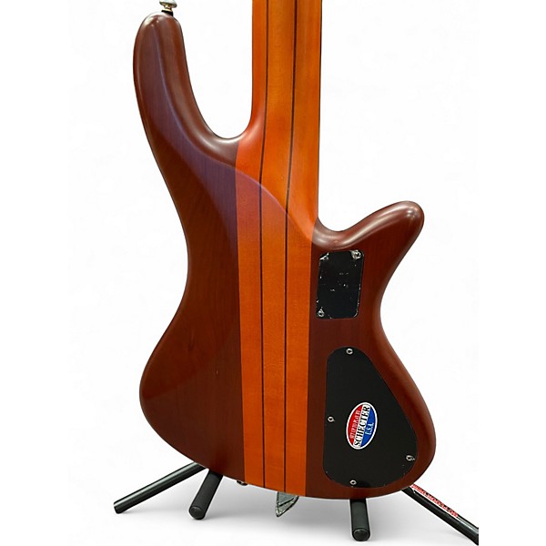 Used Schecter Guitar Research Stiletto Studio 5 String Left Handed Satin Honey Electric Bass Guitar
