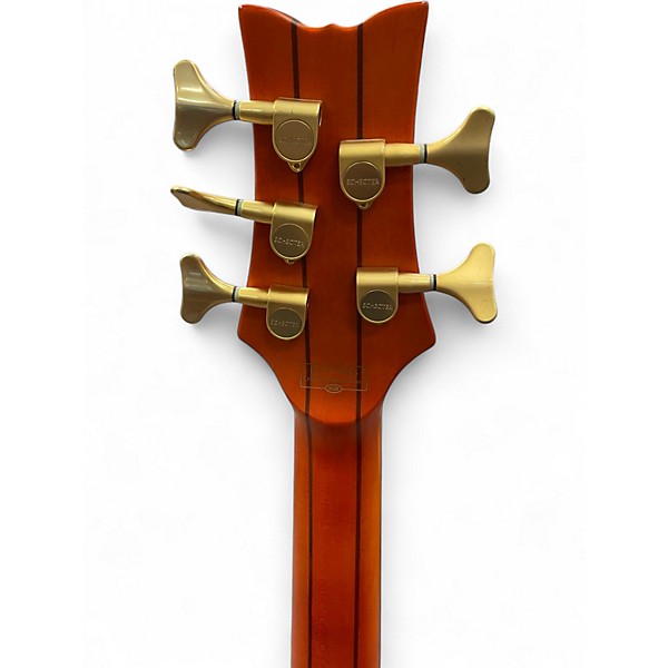 Used Schecter Guitar Research Stiletto Studio 5 String Left Handed Satin Honey Electric Bass Guitar