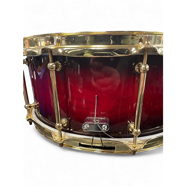 Used Mcd Percussion 14in Custom Snare Red Burst Drum