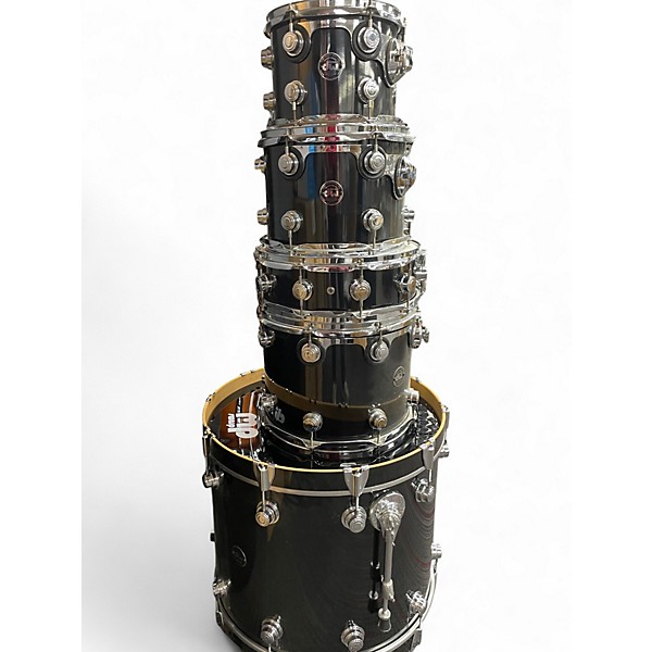 Used DW 5 Piece All Maple Shells Black Drum Kit