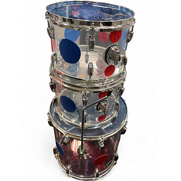 Used Ludwig 4 Piece Vistalite Clear Drum Kit