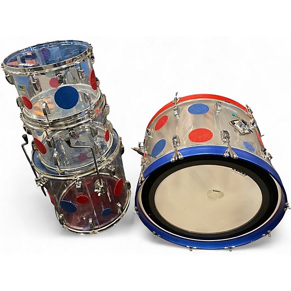 Used Ludwig 4 Piece Vistalite Clear Drum Kit