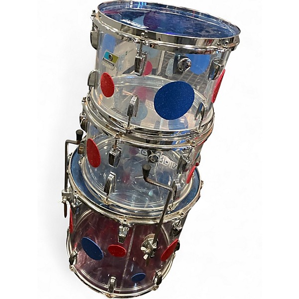 Used Ludwig 4 Piece Vistalite Clear Drum Kit