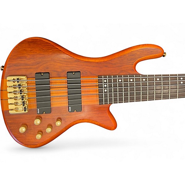 Used Schecter Guitar Research Stiletto Studio 6 String Natural Electric Bass Guitar