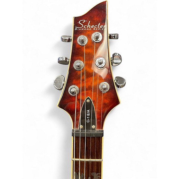 Used Schecter Guitar Research C-1 A/E Tobacco Hollow Body Electric Guitar