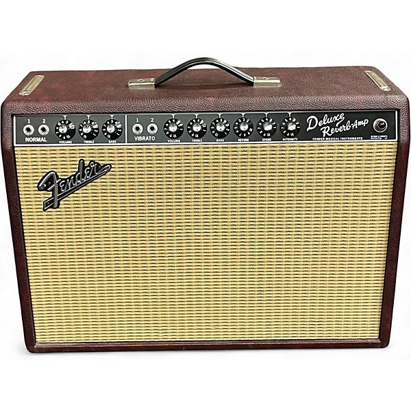 Used Fender '65 Reissue Deluxe Reverb Ltd Ed Wine Red Tube Guitar Combo Amp