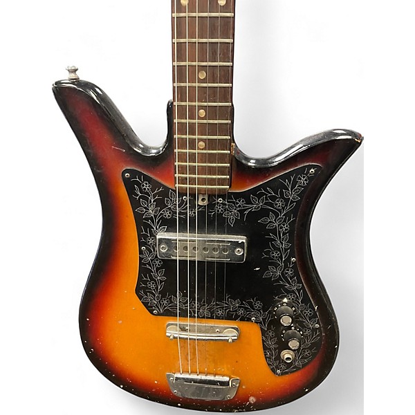 Used Teisco Electric 2 Color Sunburst Solid Body Electric Guitar