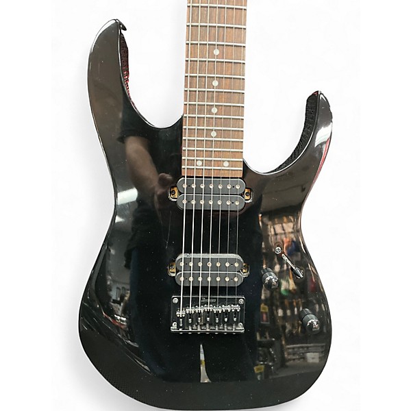 Used Ibanez RG7421 RG Series Black Solid Body Electric Guitar