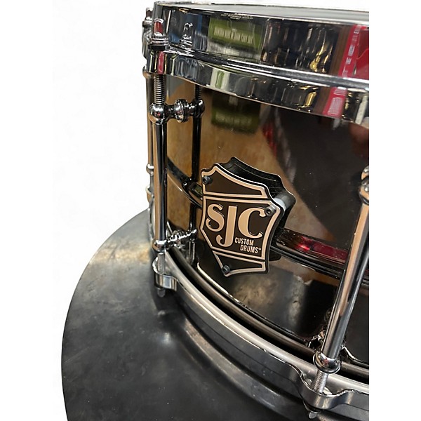 Used SJC Drums 14in Nickel Over Brass Snare Nickel Drum