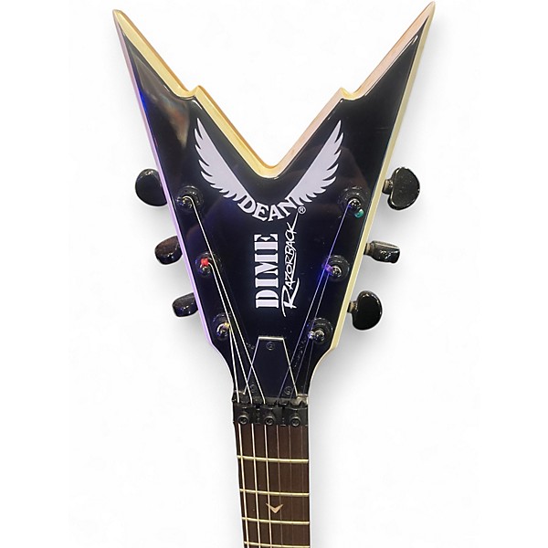 Used Dean Razorback V 255 Black and Silver Solid Body Electric Guitar