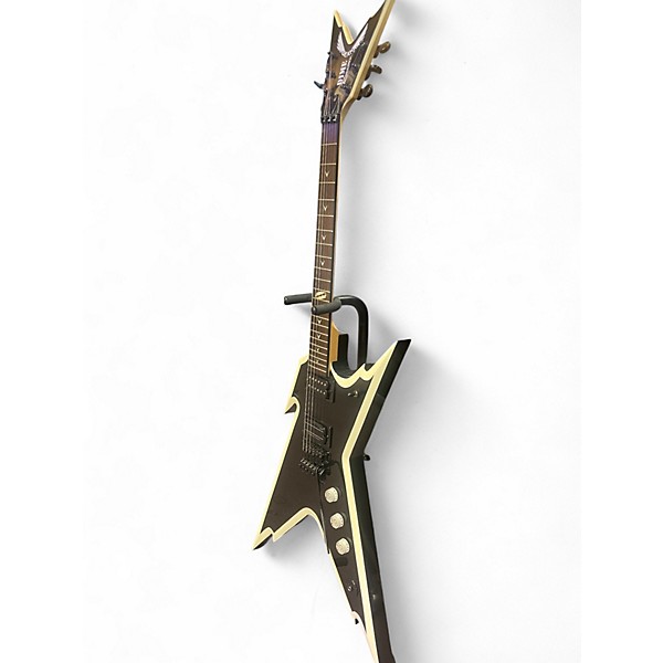 Used Dean Razorback V 255 Black and Silver Solid Body Electric Guitar
