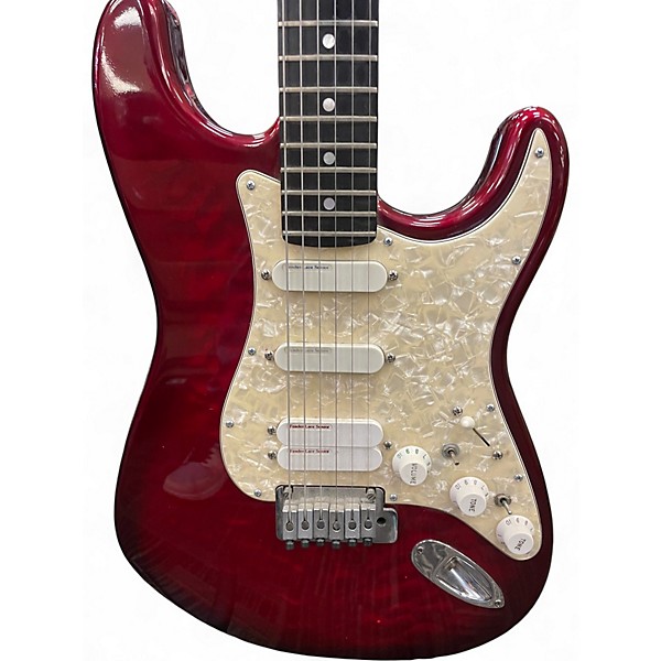 Vintage 1997 Fender American Ultra Stratocaster HSS Metallic Candy Red Burst Solid Body Electric Guitar