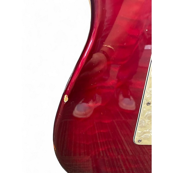 Vintage 1997 Fender American Ultra Stratocaster HSS Metallic Candy Red Burst Solid Body Electric Guitar