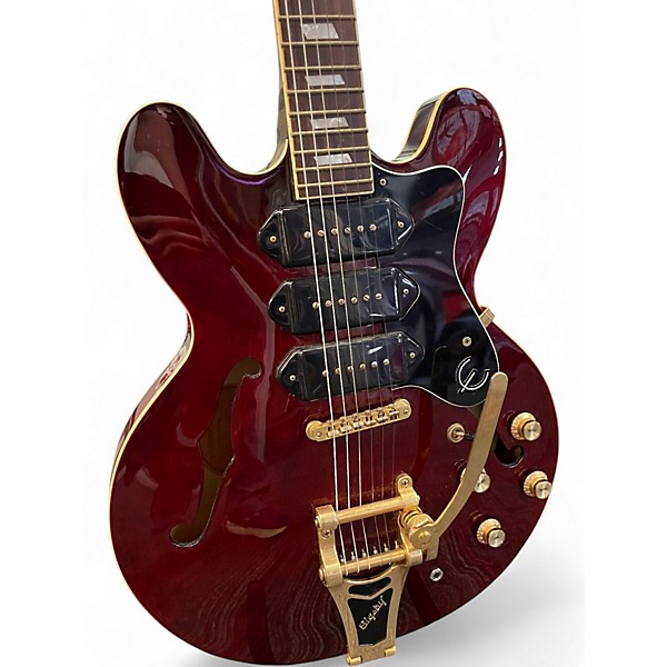 Used Epiphone Riviera P93 Wine Red Hollow Body Electric Guitar