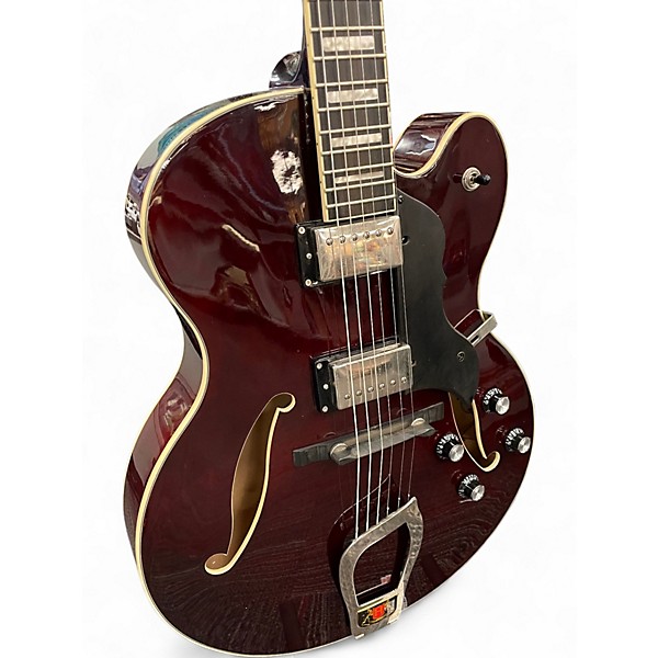 Used Hagstrom HJ800 Jazz Wine Red Hollow Body Electric Guitar