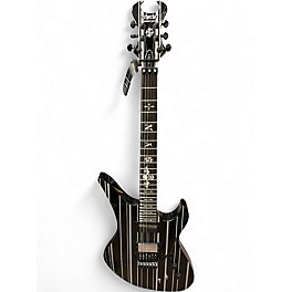 Used Schecter Guitar Research custom s Black and White Solid Body Electric Guitar