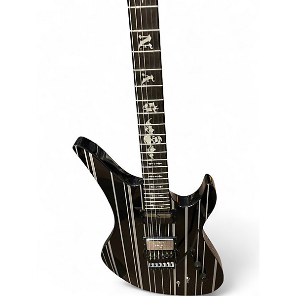 Used Schecter Guitar Research custom s Black and White Solid Body Electric Guitar