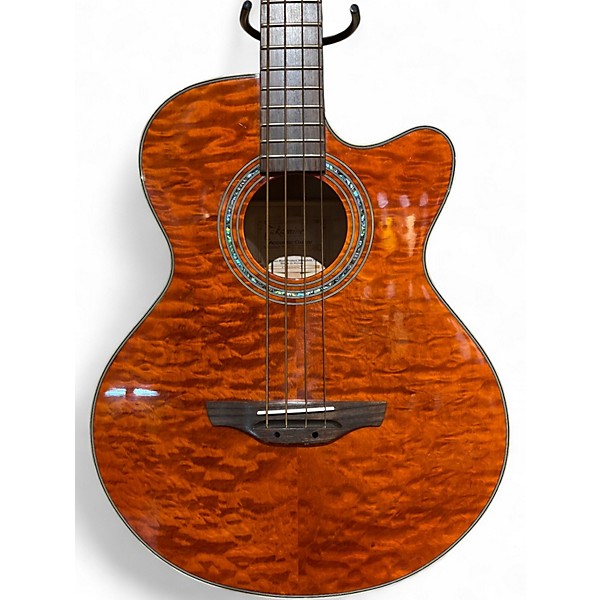 Used Takamine EG512CGAMQ Trans Orange Acoustic Bass Guitar