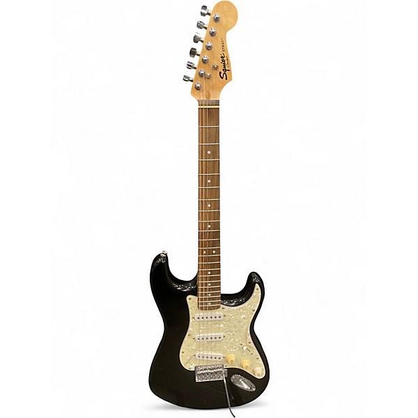 Used Squier Standard Stratocaster Black Solid Body Electric Guitar