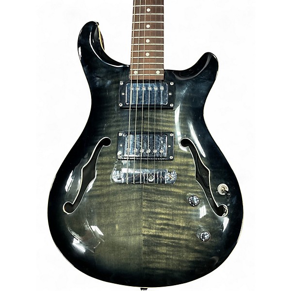 Used Harley Benton CST24 Trans Black Hollow Body Electric Guitar