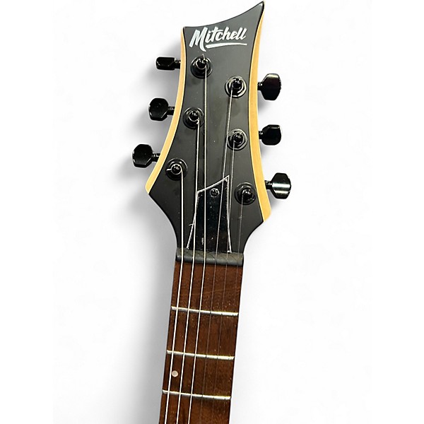 Used Mitchell MM100 Mini WALNUT STAIN Solid Body Electric Guitar