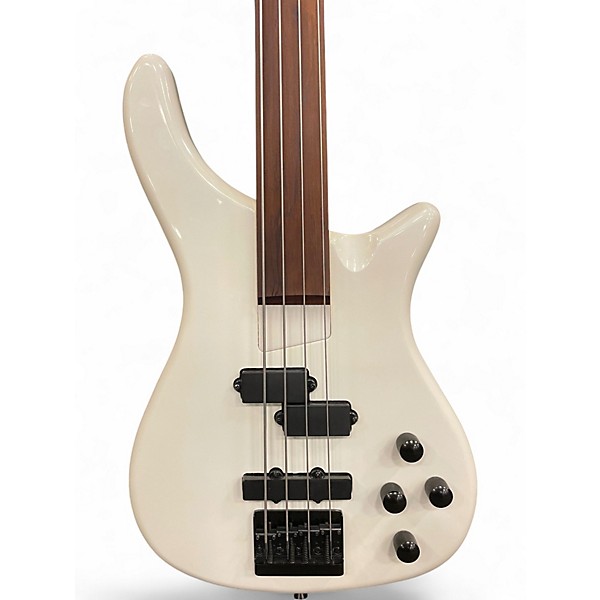 Used Rogue LX200BF Pearl White Electric Bass Guitar