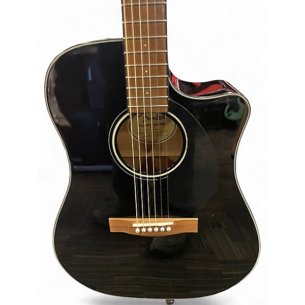 Used Fender CD60CE Dreadnought Black Acoustic Electric Guitar